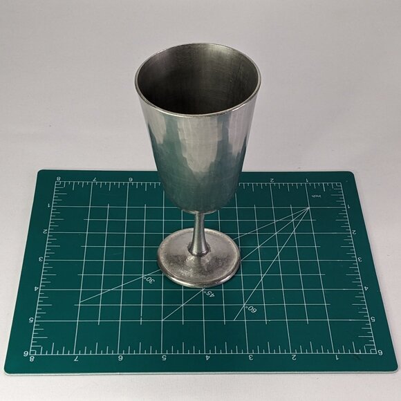 Vintage Hand-hammered pewter goblet, mid-20th-century - Picture 6 of 6